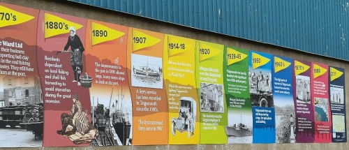 The official unveiling of the History of the Port of Teignmouth Timeline, by the Mayor Pete Williams