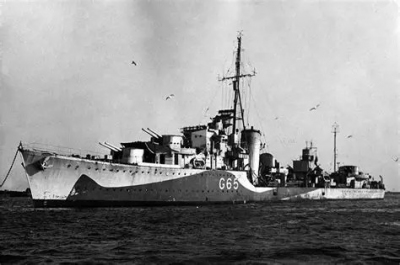 ORP Pioran which was involved in the hunt for the battleship Bismarck.